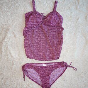 Motherhood Maternity Size Large Tankini Swimsuit - Purple